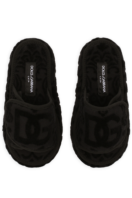 Jacquard Terry Cotton Plateau Slippers